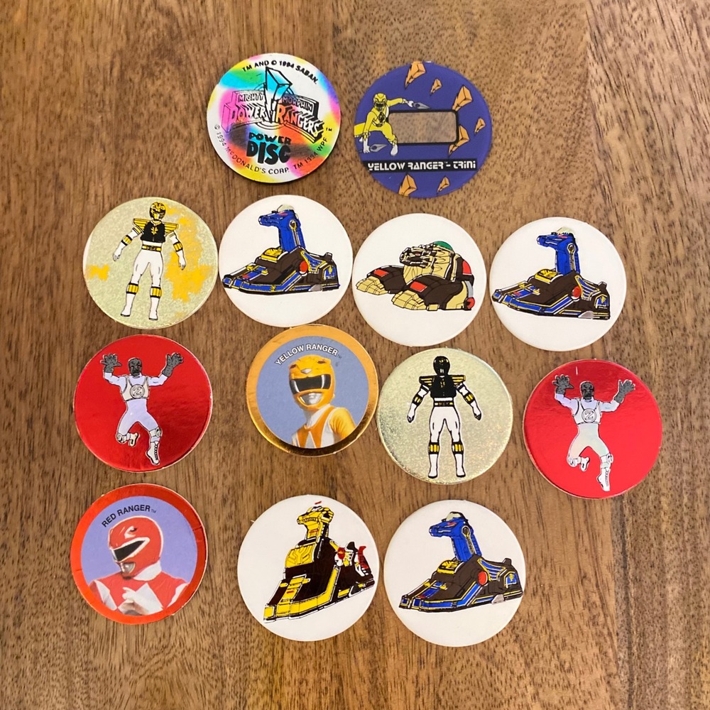 Vintage 1994 Mighty Morphin Power Rangers POGs McDonald's Power Disc Lot 13pc‎